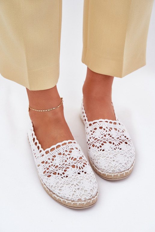 Espadrillas bianche da donna in pizzo Adelira