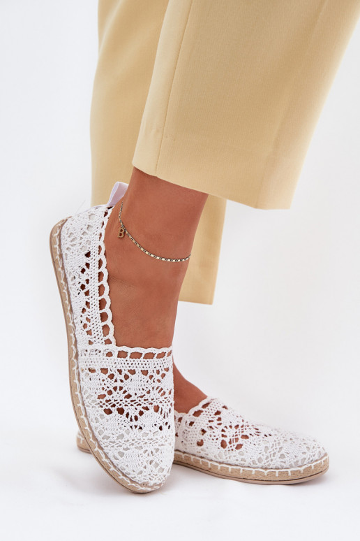 Espadrillas bianche da donna in pizzo Adelira