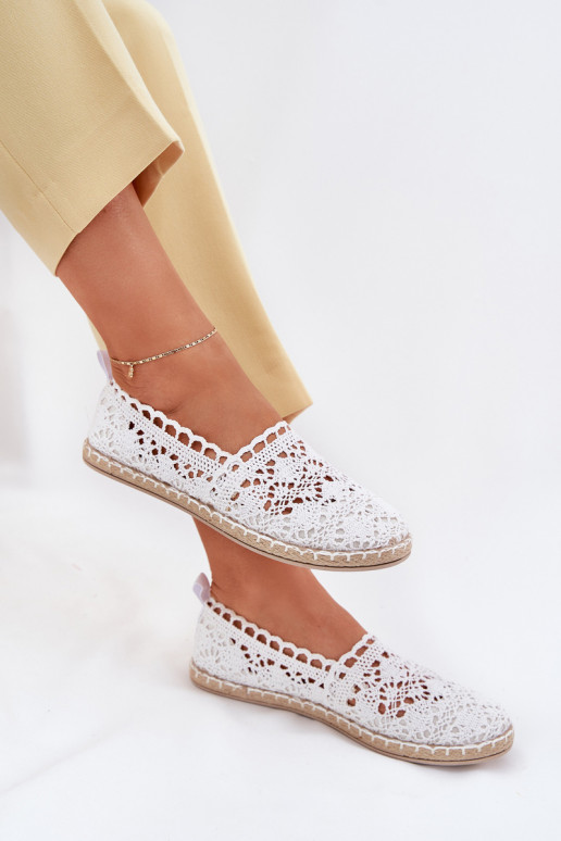 Espadrillas bianche da donna in pizzo Adelira