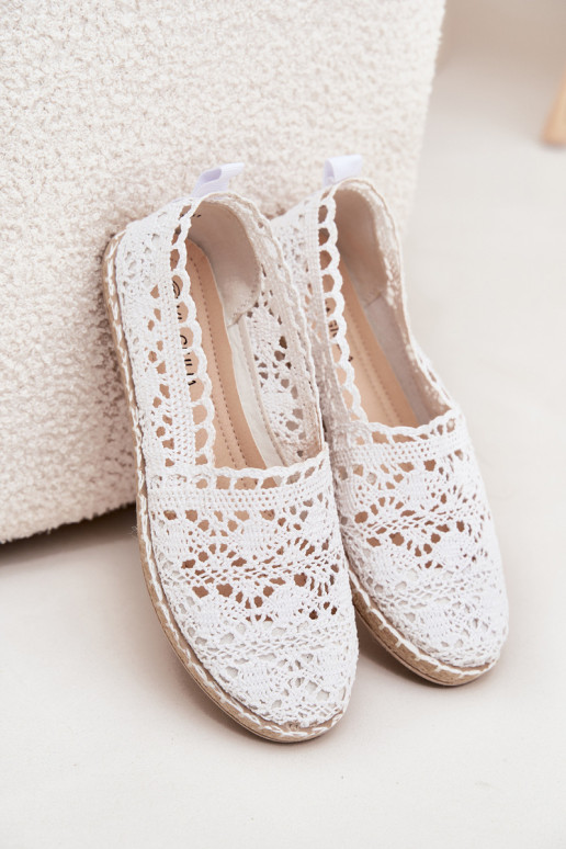 Espadrillas bianche da donna in pizzo Adelira