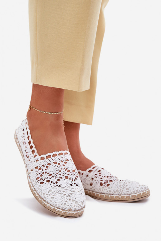 Espadrillas bianche da donna in pizzo Adelira