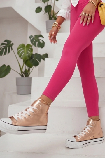 Sneakers metallici dorati sopra la caviglia Piper