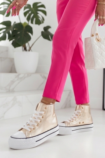 Sneakers metallici dorati sopra la caviglia Piper