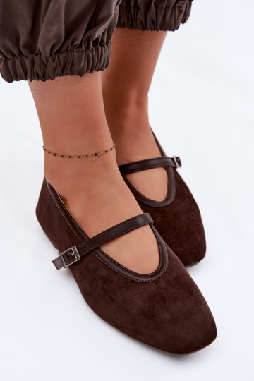 Ballerine con cinturini in suede sintetico Felora