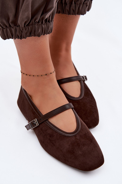 Ballerine con cinturini in suede sintetico Felora