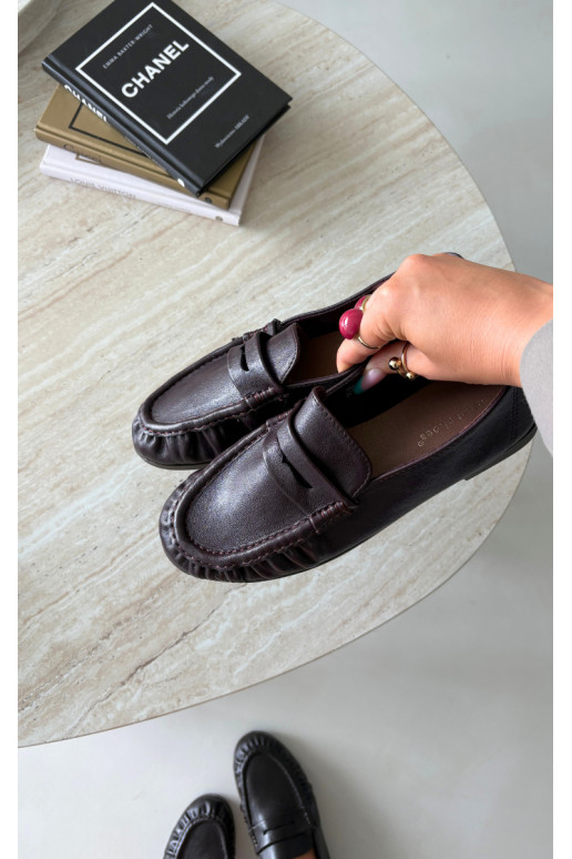 Mocassini da donna con rouches color bordeaux Sabley