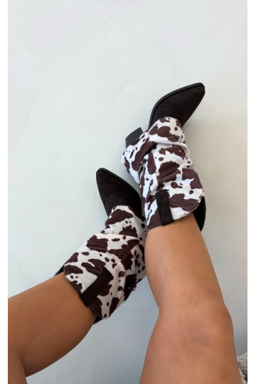 Stivaletti in stile cowboy con alti e tacchi curvi color marrone Havie 2