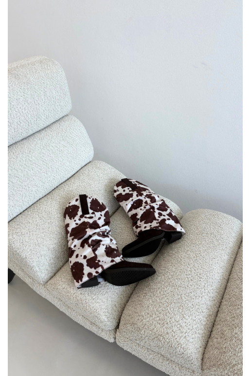 Stivaletti in stile cowboy con alti e tacchi curvi color marrone Havie