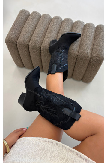 Stivali alti in stile cowboy neri Betina