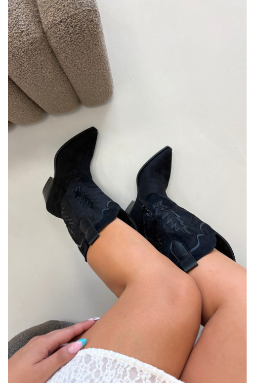 Stivali alti in stile cowboy neri Betina