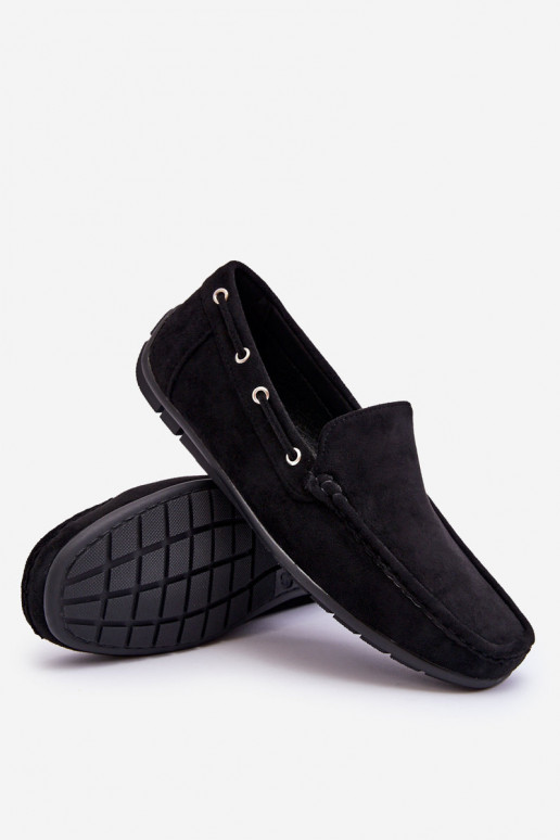 Mocassini da uomo in suede nero Rayan