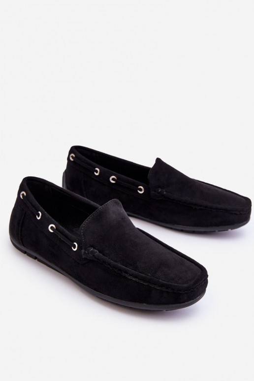 Mocassini da uomo in suede nero Rayan