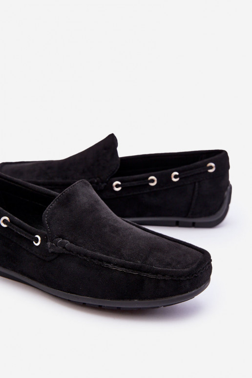 Mocassini da uomo in suede nero Rayan