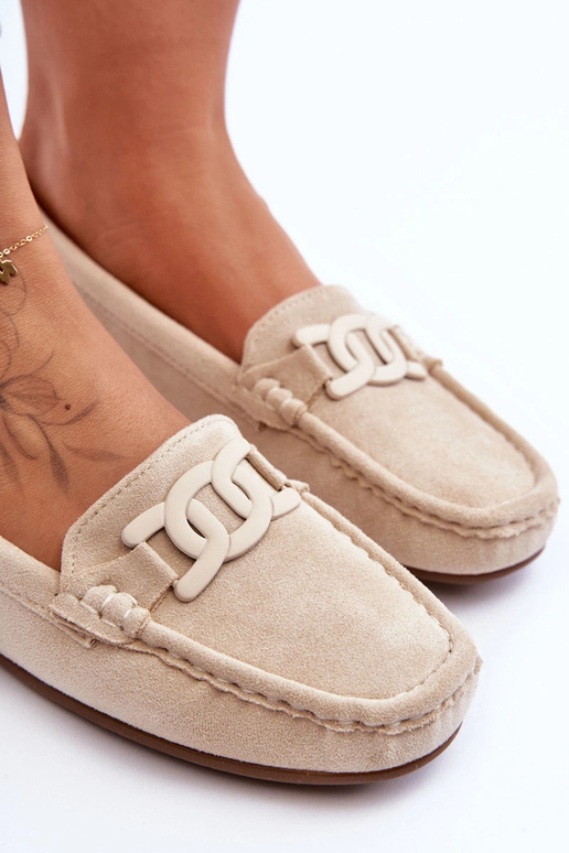 Mocassini di lusso in suede sintetico color sabbia da donna Rabell