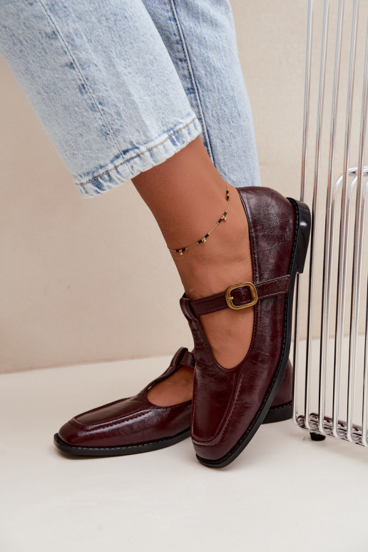 Scarpe bordeaux in ecopelle con cinturini Bonnia