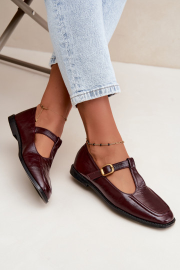 Scarpe bordeaux in ecopelle con cinturini Bonnia 2