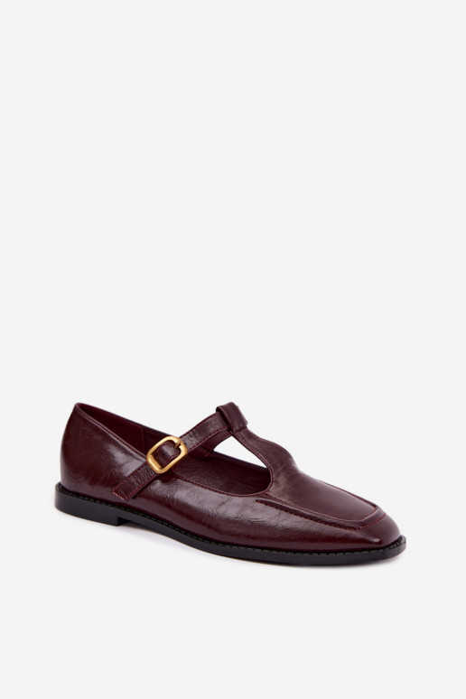 Scarpe bordeaux in ecopelle con cinturini Bonnia