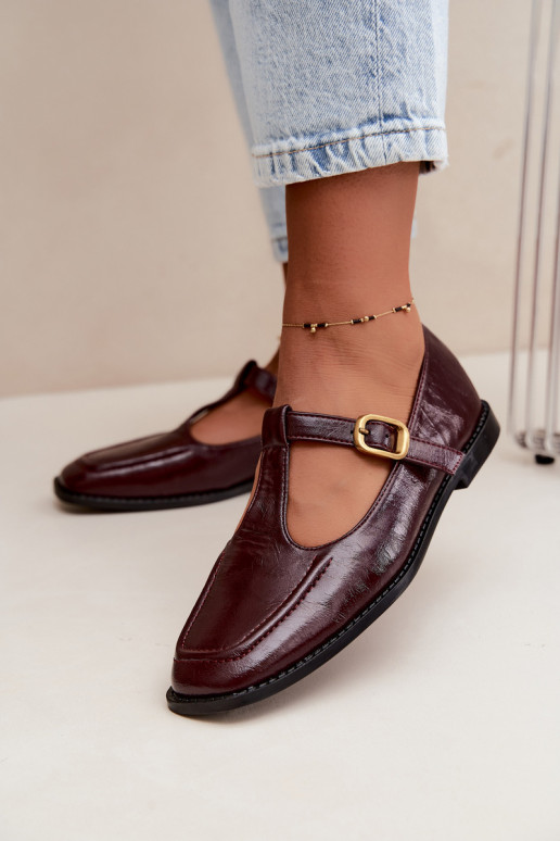 Scarpe bordeaux in ecopelle con cinturini Bonnia