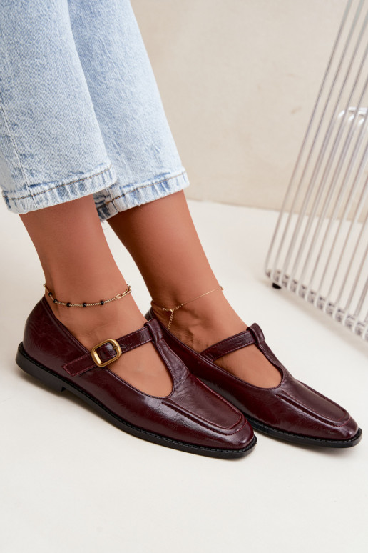 Scarpe bordeaux in ecopelle con cinturini Bonnia