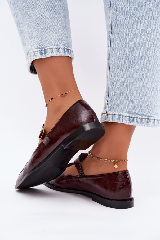 Scarpe bordeaux in ecopelle con cinturini Bonnia