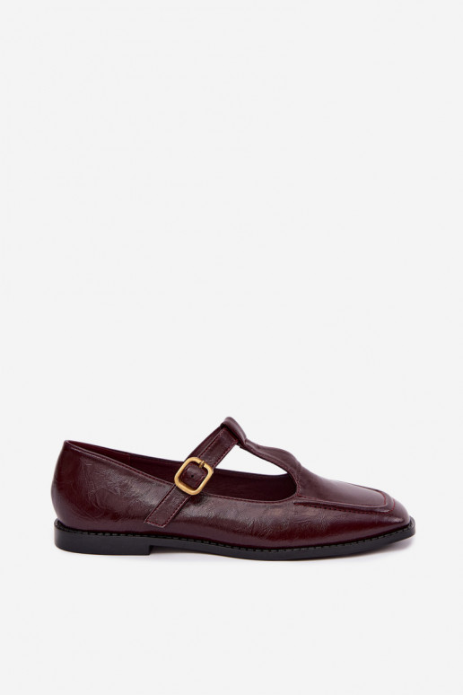 Scarpe bordeaux in ecopelle con cinturini Bonnia