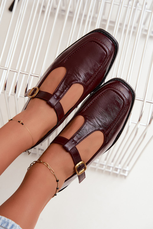 Scarpe bordeaux in ecopelle con cinturini Bonnia