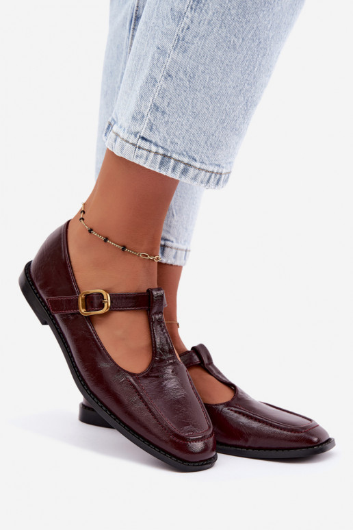 Scarpe bordeaux in ecopelle con cinturini Bonnia