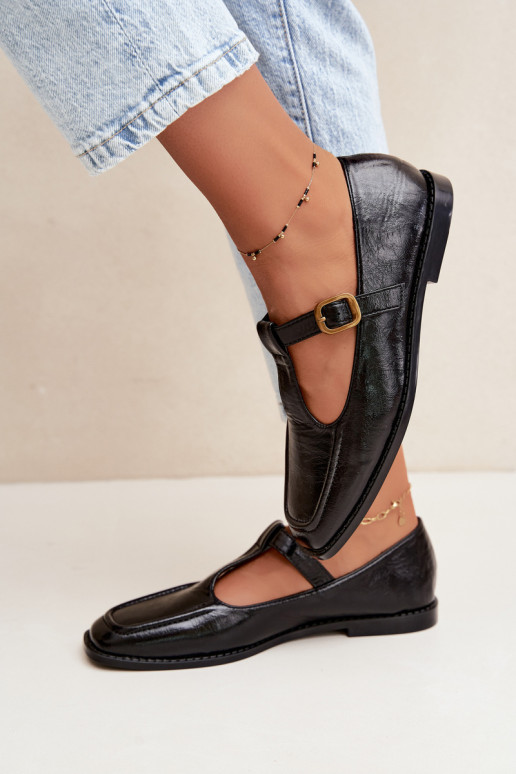 Scarpe nere in ecopelle con cinturini Bonnia