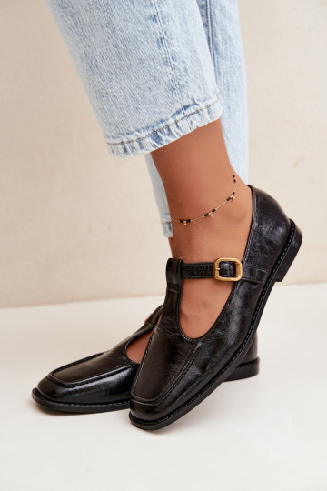 Scarpe nere in ecopelle con cinturini Bonnia 2
