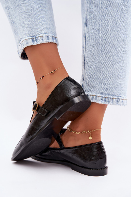 Scarpe nere in ecopelle con cinturini Bonnia