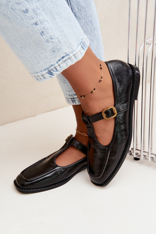 Scarpe nere in ecopelle con cinturini Bonnia