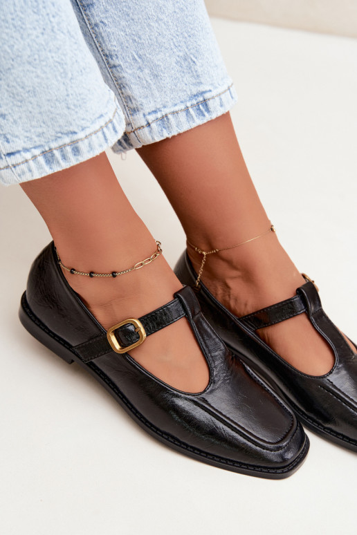 Scarpe nere in ecopelle con cinturini Bonnia