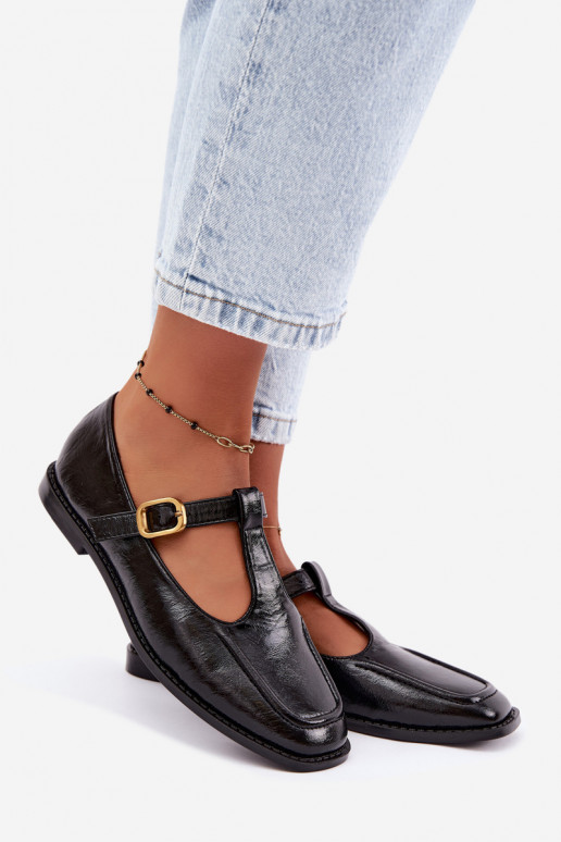 Scarpe nere in ecopelle con cinturini Bonnia