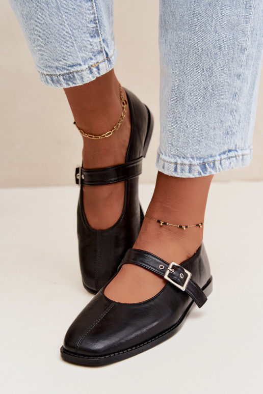 Ballerine nere con fibbie Muretta