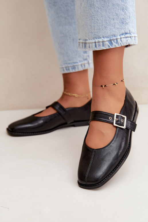 Ballerine nere con fibbie Muretta