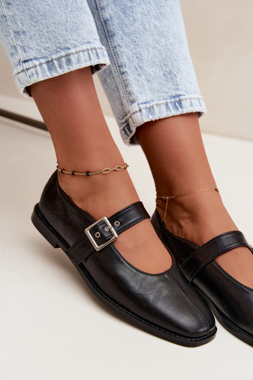 Ballerine nere con fibbie Muretta