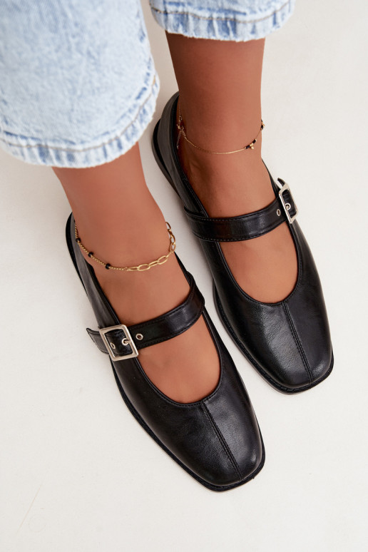 Ballerine nere con fibbie Muretta