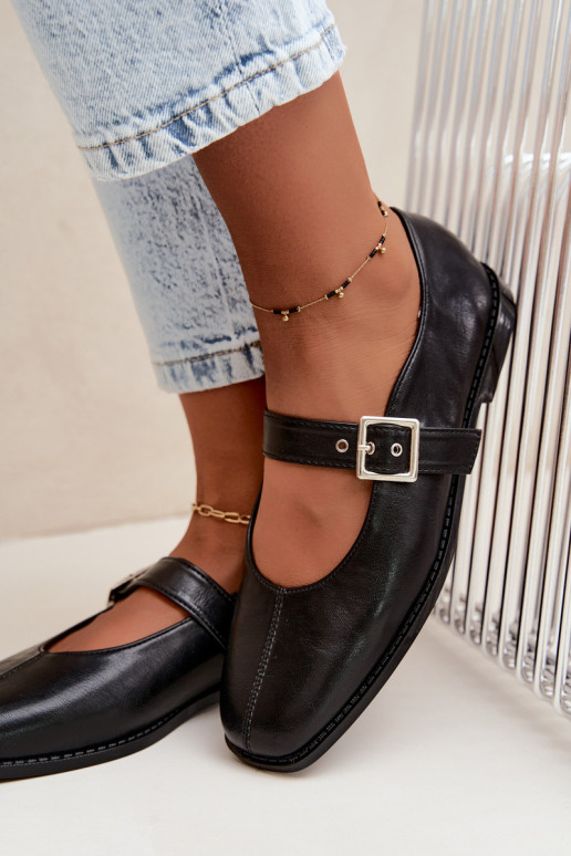 Ballerine nere con fibbie Muretta