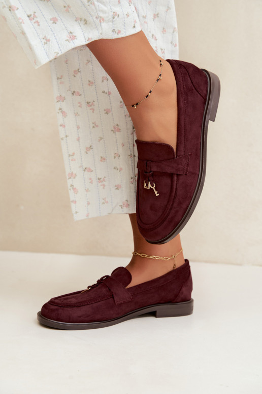 Mocassini bordeaux da donna in ecopelle scamosciata Raylie