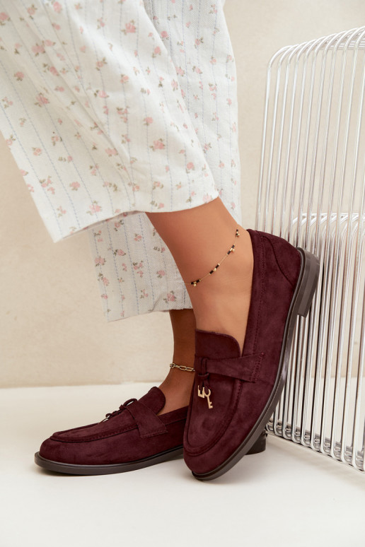 Mocassini bordeaux da donna in ecopelle scamosciata Raylie