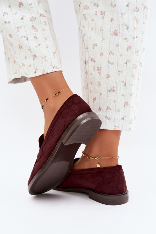 Mocassini bordeaux da donna in ecopelle scamosciata Raylie