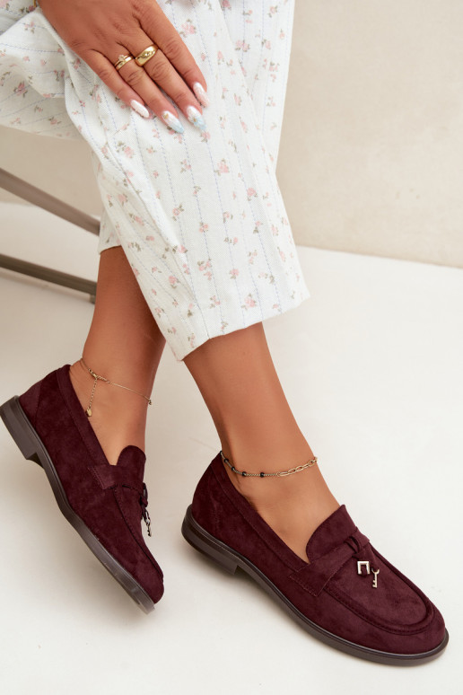 Mocassini bordeaux da donna in ecopelle scamosciata Raylie