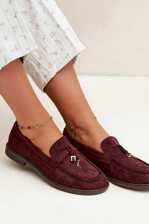 Mocassini bordeaux da donna in ecopelle scamosciata Raylie