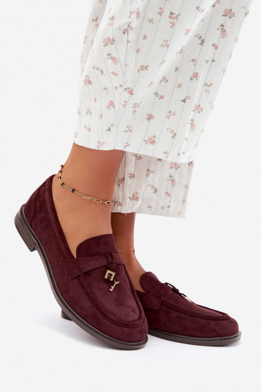Mocassini bordeaux da donna in ecopelle scamosciata Raylie