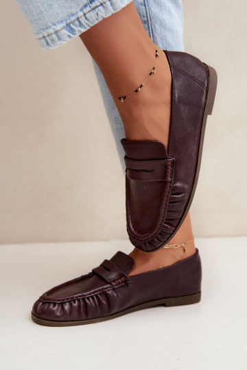 Mocassini da donna con rouches color bordeaux Sabley