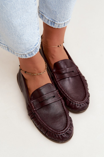 Mocassini da donna con rouches color bordeaux Sabley 2