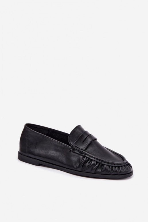 Mocassini da donna con rouches color nero Sabley