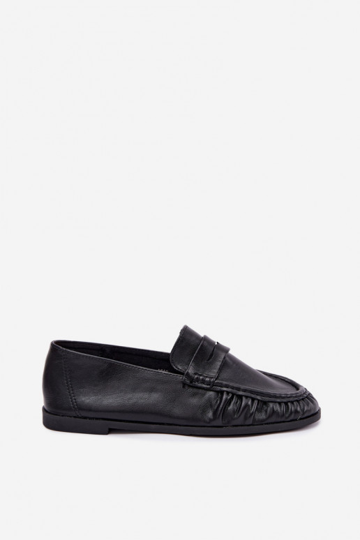Mocassini da donna con rouches color nero Sabley