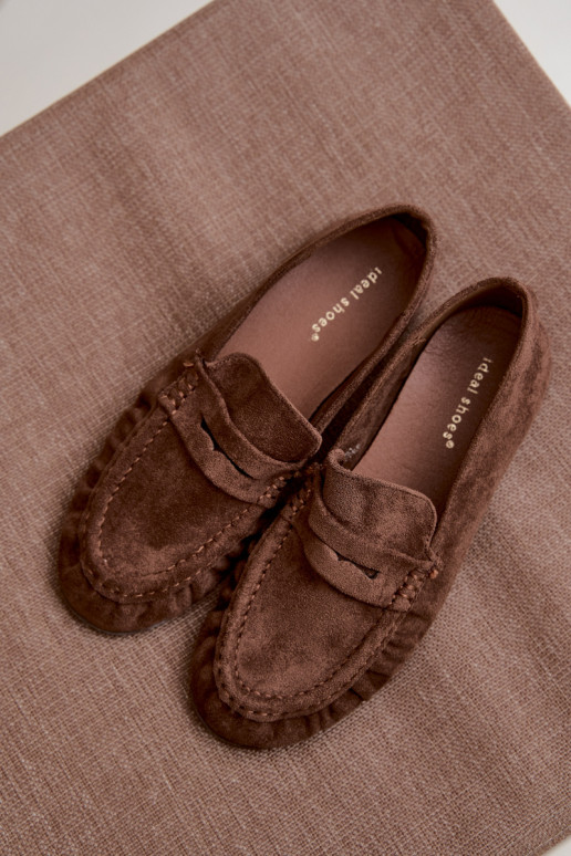 Mocassini da donna con rouches in suede sintetico color marrone Sabley