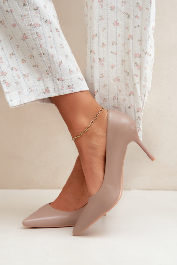 Décolleté classiche khaki in ecopelle Nesha 2